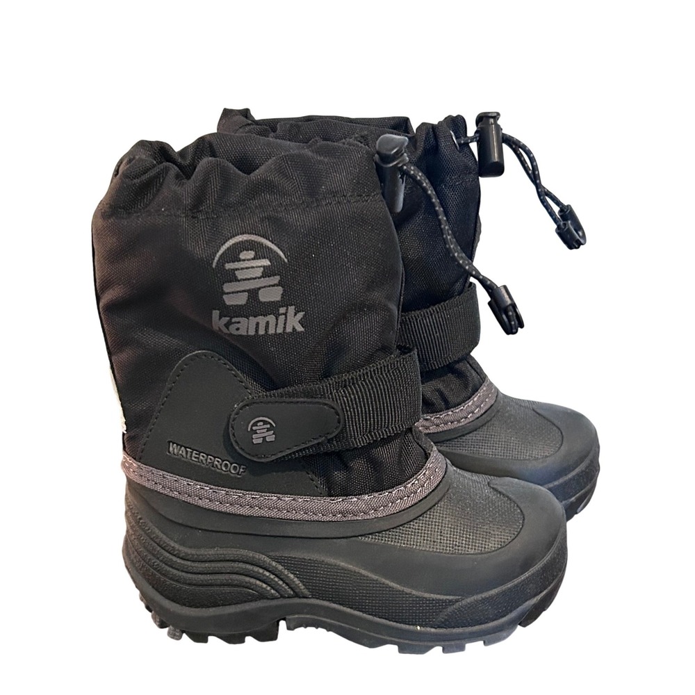 Kamik Kids Waterproof Winter Boots Black Toddler Size 8 Waterbug Snow Rain Sled